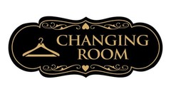 Designer Changing Room Sign with Adhesive Tape, Mounts On Any Surface, Weathe…