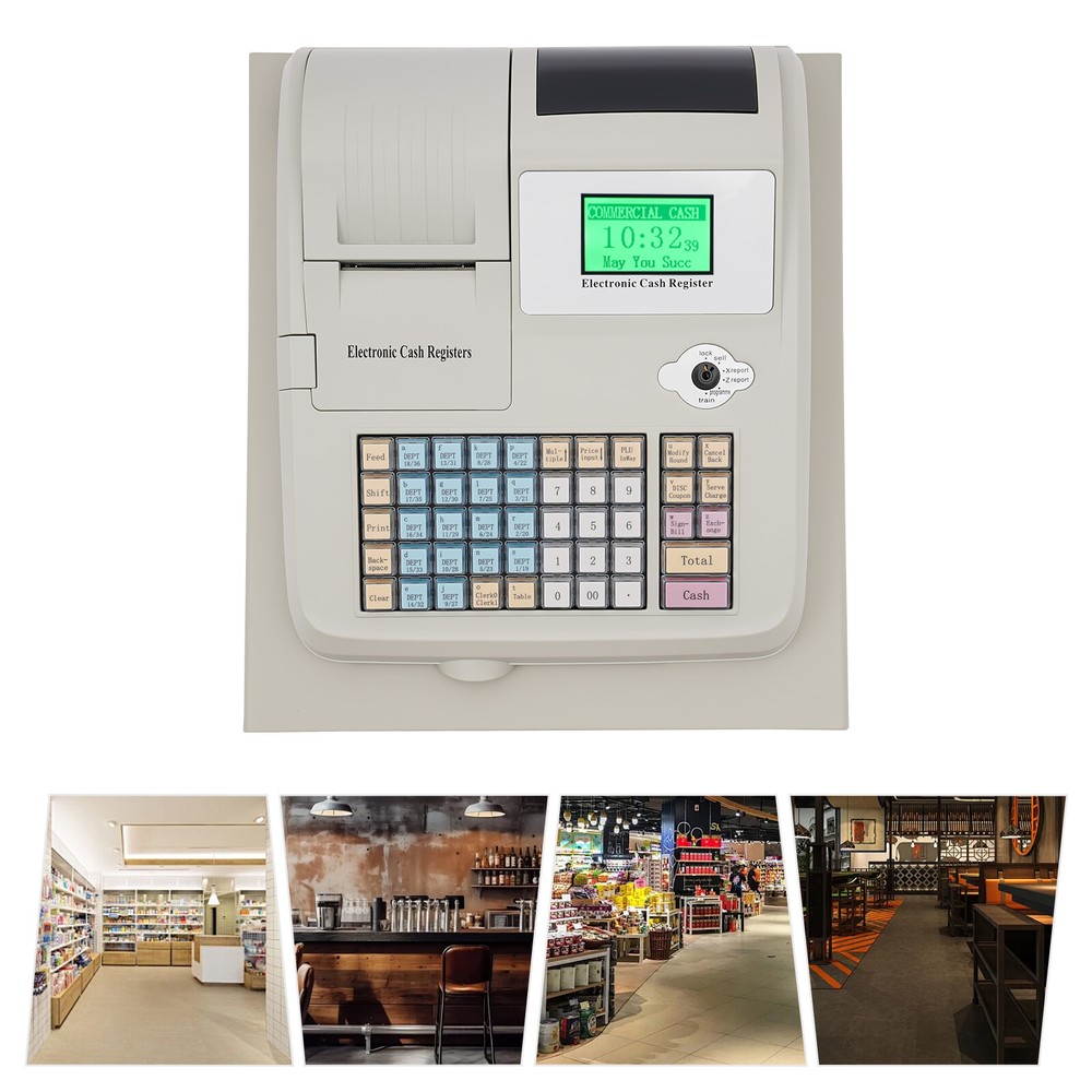 Electronic Cash Register Cash Management POS System LED 48 Keys with Drawer Box