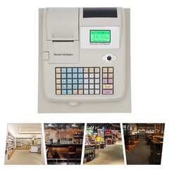 Electronic Cash Register POS System 48 Keys LED Thermal Printer Drawer Box Cash