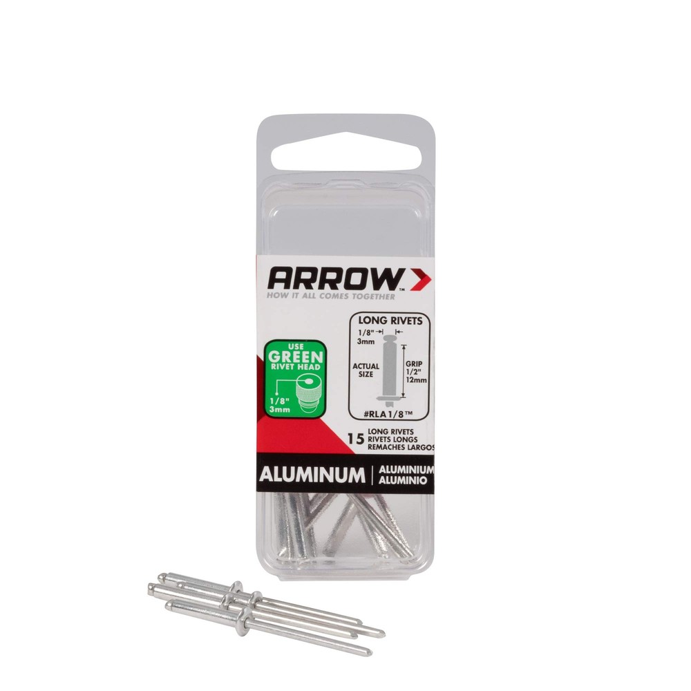 RLA1/8 Long Aluminum 1/8-Inch Rivets 15-Count