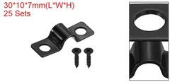 25Pcs 6mm U-Shaped Pipe Clamp Carbon Steel Double Hole Strap Clamp with Screw