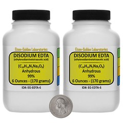Disodium EDTA [C10H14N2Na2O8] 99% ACS Grade Powder 12 Oz in Two Bottles USA