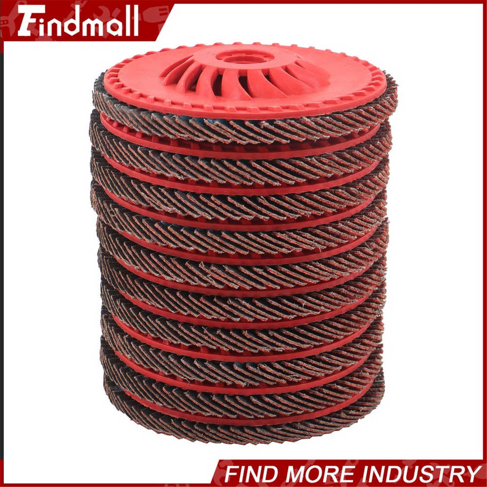 Findmall 10 PCS 4-1/2″ x 7/8″ 40 Grits Type 29 Ceramic Grain Flap Sanding Discs