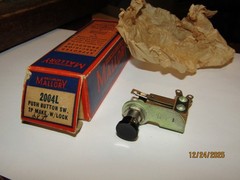 Vintage Mallory Push Pull Button Switch 2PST Make w Lock 2004L NIB NOS 1950s