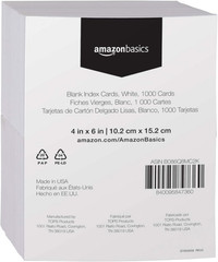 Blank White Index Cards 4×6, 1000 Count, Perfect for Studying and Notes