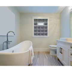 31 In. X 13.5 In. X 3.125 In. Frameless Ice Pattern Vented Glass Block Window