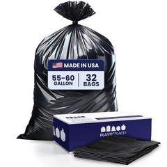 Plasticplace 55 Gallon Contractor Bags Black 38 X 58 4 Mil 32/Case C55403Bk