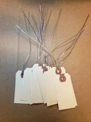 100 WIRED MANILA TAGS 3 1/4″x 1 5/8″ SIZE #2 INVENTORY SHIPPING NO STRING STRUNG