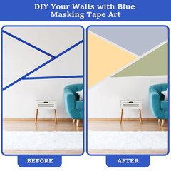 6 Rolls Blue Painters Tape, Multi-Surface Masking Tape, 132 Yd Premium Paint Tap