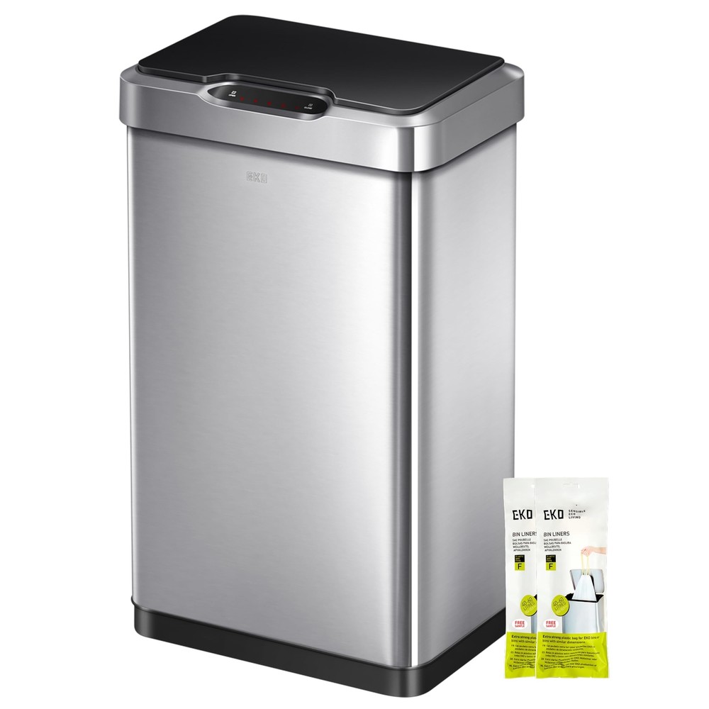 EKO Mirage-T 50 Liter / 13.2 Gallon Touchless Rectangular Motion Sensor Trash…