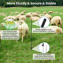 Electric Fence Netting, 42.5″ H X 164’L, Electric Netting Fence for Cattle, Shee