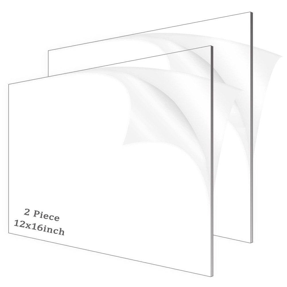 2 Pieces 1/8″ Thick (3mm) Acrylic Sheets, Plexiglass Sheets, Clear Cast Plexi…