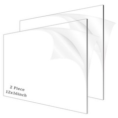 2 Pieces 1/8″ Thick (3mm) Acrylic Sheets, Plexiglass Sheets, Clear Cast Plexi…