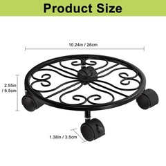 10.24″ Plant Stand with Wheels – 1 Pack Plant Caddy, 360 °Rotatable and Loc