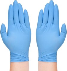 4 MIL BLUE Powdered Nitrile Disposable Medical Cleaning Gloves 100/BX, MEDIUM
