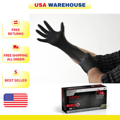 Venom Steel Nitrile Gloves XL Black Heavy Duty Disposable 6mil Mechanic 100-Pack