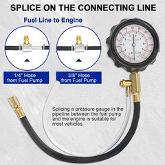 0-140PSI Fuel Injector Injection Pump Pressure Tester Gauge Kit Car Tools