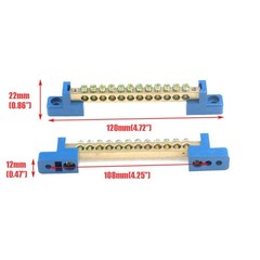 4 Pack Terminal Bus Bar 12 Position Brass Ground Distribution Block