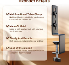 2Pcs Pegboard Desk Clamp, Pegboard Mounting Bracket, Pegboard Desktop Mount C…