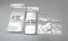 200 Bags Clear 2mil 2 Small Sizes 2″x3″ & 3″x4″ Poly Reclosable Baggies 100@