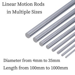 2Pcs 10mm x 300mm 0.394 x 11.81 inches Vigorous Linear Motion Rods, Case Hard…