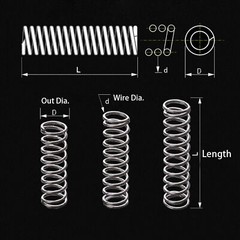 Mini Springs Stainless Steel Compression Spring Wire Dia. 0.2/0.25mm OD.1.5-4mm