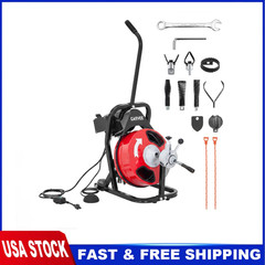 50 FT x 1/2 In Electric Drain Cleaner Machine ,Auto Feed Drain Auger Sewer Snake