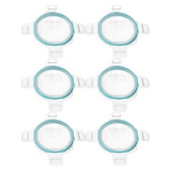 Snapware 7202R 1-Cup Clear Total Solutions Lid w/ Teal Blue Gasket (6-Pack)