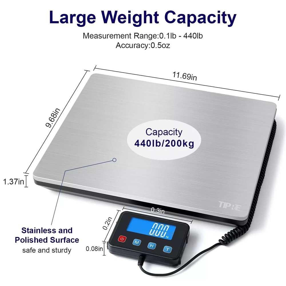 Digital Shipping Postal Scale 0.5 oz High Accuracy！440lb Commercial Weight
