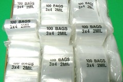 1000 3×4 Clear 2mil Bags Reclosable 3×4″ Squeeze Slide Single Track Locking Bags