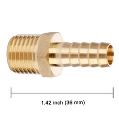 U.S. Solid 3/8″ Hose Barb Brass Fitting NPT 1/4″ Male, 1pc