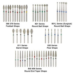Dental Diamond Burs FG Long Surgical Bur Round Ball Taper Bur 368 801 850 856