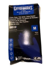 Ammex Gloveworks GWRBN44100 Royal Blue Disposable Nitrile Glove PF 6 Mil Size: M