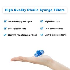 Sterile Syringe Filter-PES, 33mm Diameter, 0.45um, 100/Pack, 400/Case