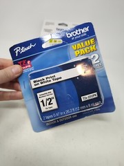 (3) Brother Genuine P-Touch, TZe-231 2-packs TZE2312PK Black Print White Tape