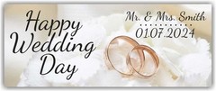 Happy Wedding Day Advertising Banner Vinyl Sign Holiday Celebrate Custom Name