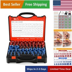Easily Identify Sizes with 66-Pc Nut & Bolt Thread Checker – Compact & Efficient