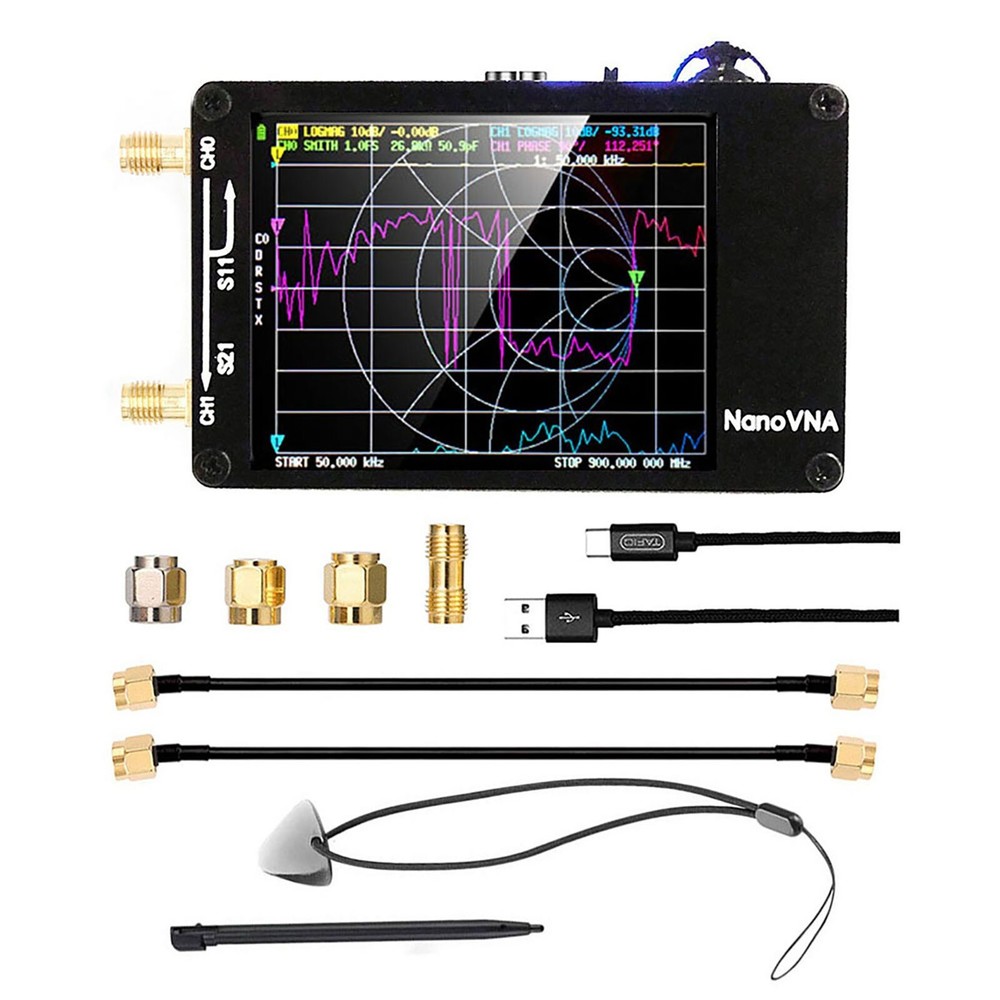 50KHz-1.5GHz NanoVNA-H Vector Network Antenna Analyzer MF HF VHF UHF