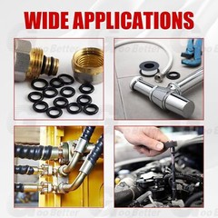 225pc Universal Rubber O-Ring Assortment Kit Gasket Plumbing Automotive Seal Set