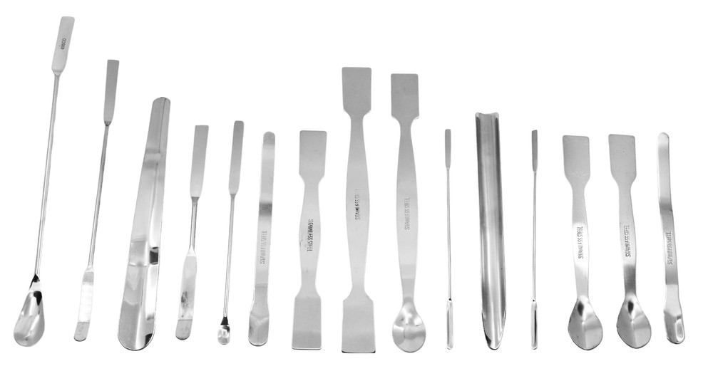 15 Piece Scoop & Spatula Set – Assortment – Stainless Steel – Eisco Labs