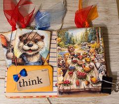 Junk Journal Handmade Booklet Book Vintage “School Days” Pockets, Ephemera