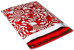Christmas Holiday Designers Poly Mailers 10X13 : Candy Cane, Reindeer Deer Elk,