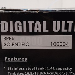 Sper Scientific 100004 Ultrasonic Cleaner Bath, 1.4L, 42kHz, 90-480s, 100-120VAC