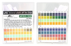 pH Test Strips, Universal Application, pH 0.0-14.0, 0.5 pH Intervals, 100 Strips