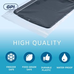 GPI – 13 X 15, 2 Gallon Large Zip Bags, Heavy-Duty 4 Mil, Pack Of 100, Clear Pla