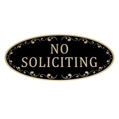 No Soliciting Metallic Decal Sign Decorative Black Gold Home Front Door Notice