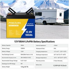 NEW 100Ah 12V LiFePO4 Lithium Battery Built-in BMS 8000+ Cycle Deep for Solar RV