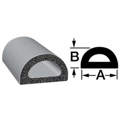 Trim-Lok X119ht-25 Rubber Seal, D-Shaped, 0.75″W X 25 Ft.