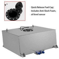 20 Gallon Fuel Cell Tank Level Sender Lightweight Polished Aluminum Racing