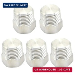 VIKKSAER 5 Pcs Stainless Steel 3/8″ NPT Male Pipe Plug Fitting, Hex Head, High T